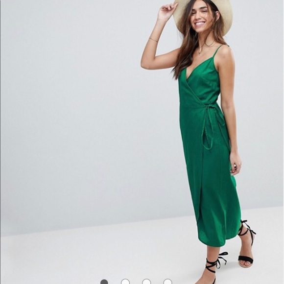 linen maxi wrap dress